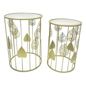 Genérico - Set 2 Mesa Centro Auxiliar Diseño Botánico Decoración Jhn