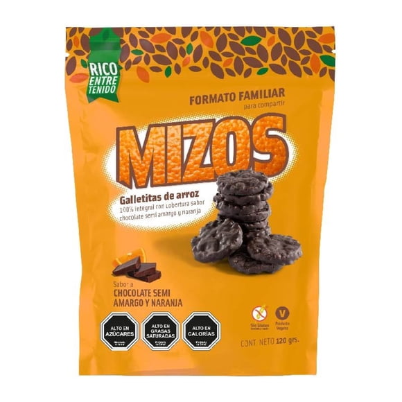 Galletas de arroz Chocolate-Naranja formato familiar, 150 g