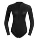 thumbnail image 4 of Traje De Neopreno Con Manga De Neopreno Para Mujer Traje De Bikini De Buceo Con Cremallera Frontal Negro L, 4 of 5