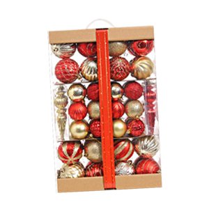 Bothyi - 74 Piezas De Bolas Navideñas, Adornos Artesanales Para Aniversario, Árbol De Navidad, Vacaciones, Rojo Y Dorado