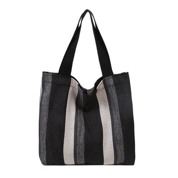 Bolsa de algodón con asas largas, bolsa de tela, bolso de hombro