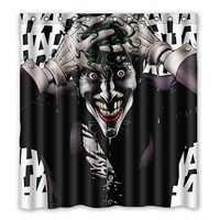 Pinghai - Cortina De Ducha De Batman Joker Con Ganchos (167 X 183 Cm)