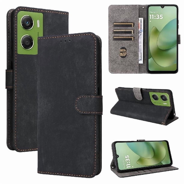 Funda Billetera para Motorola Moto G06/G06 Power con Soporte - Cartera de Cuero con Ranuras Negro