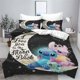thumbnail image 1 of Stitch Cartoon Comforter Set, 100% Polyester, 3D Digital Printing Bedding, King Size Printing, Children's Gifts Bed Sheets, 1 of 5