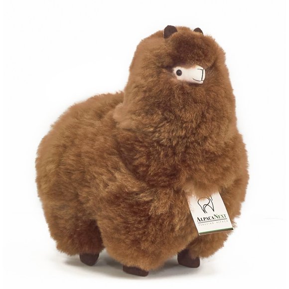 AlpacaNext Peluche de Alpaca Marrón Ultra Suave 30 cm