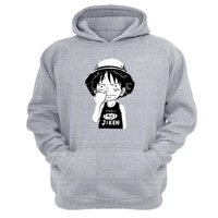 Genérico - Polerón Canguro Luffy Gris Claro Talla Xl Unisex