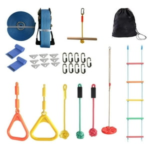 Auckland Outdoor - Juego Obstaculos Carrera 8 Niños Slackline Ninja Warrior Multicolor