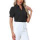 thumbnail image 4 of INSPIRE CHIC Camiseta de Trabajo de Manga Corta de Una Pieza con Botones para Mujer Blusa Negra Talla L, 4 of 6