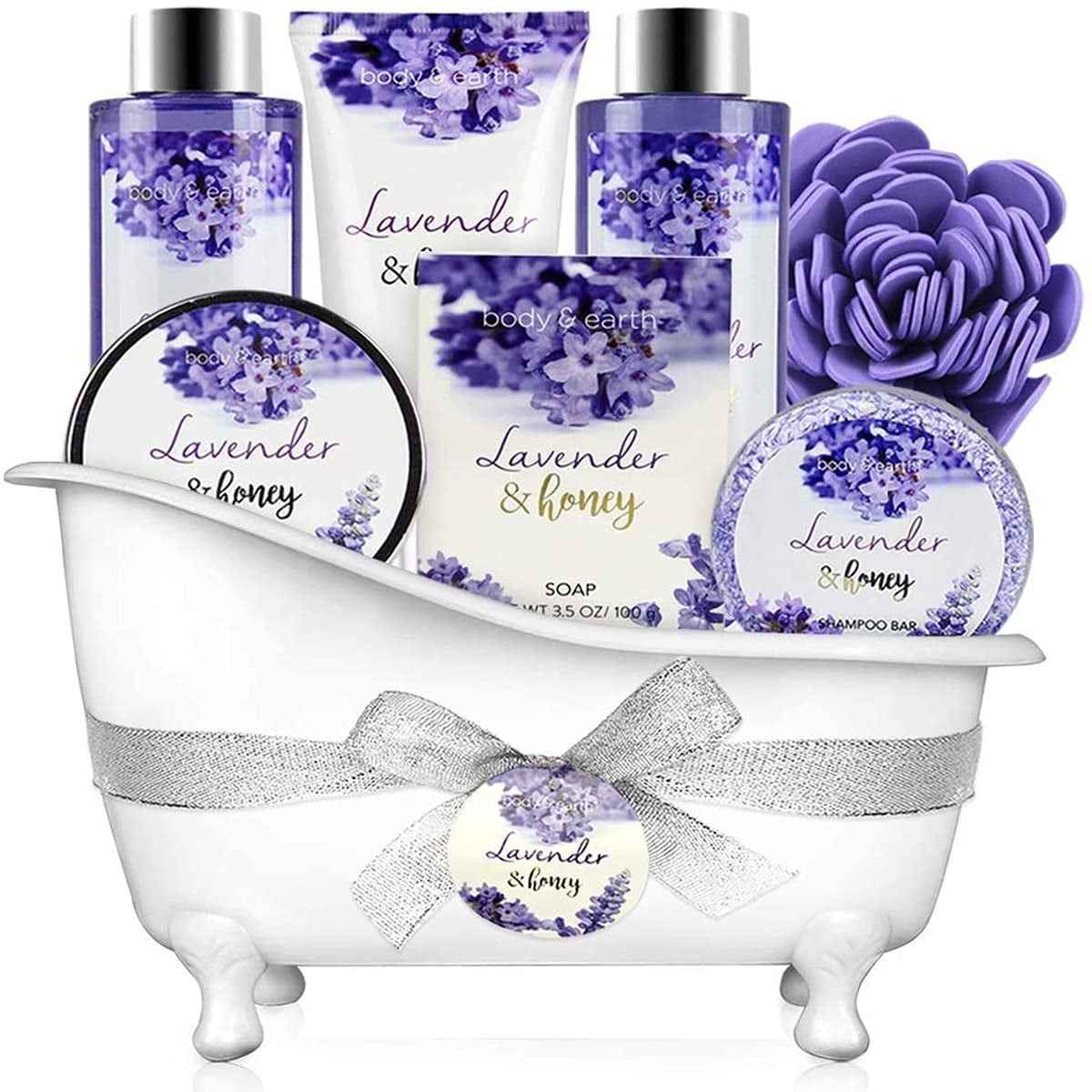 Set De Regalo Body & Earth Con Miel De Lavanda Para Baño Y Ducha, 8 Unidades