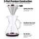 thumbnail image 3 of Bean Envy Pour Over Coffee Maker de vidrio con filtro de acero, 3 of 3