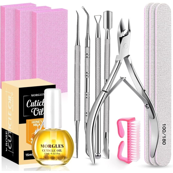 Kit cuidado uñas MORGLES 13 piezas lima y buffer