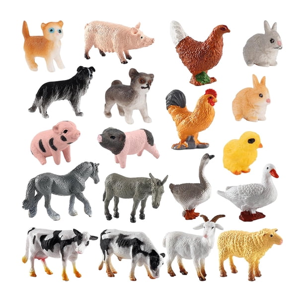 19 Uds. Conjunto De Modelos De Animales De Granja, Manualidades Para Decoración De Casa De Juegos, Juguetes Educativos Para Niños