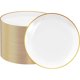 thumbnail image 1 of Platos de plástico FOCUSLINE 10.25 con borde dorado, 100 unidades, 1 of 3