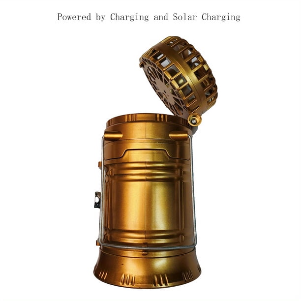 1pc 4-In-1 Solar Rechargeable Lantern With Fan And Mobile Phone Charging Port, Outdoor Camping Lamp Solar Multifunctional Household Portable Strong Light Emergency Lantern