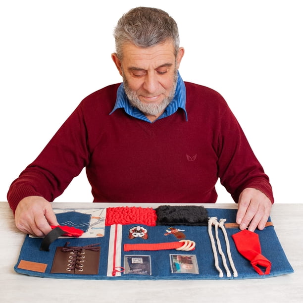 Manta Fidget Blanket ODOXIA para actividades relajantes y reconfortantes para la demencia