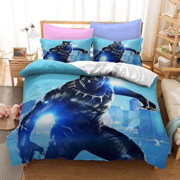 Marvel Hero Black Panther Printed Pillowcase Cover 3-Piece Comfortable Polyester Bedding Set For Boys Children Adults Bed Sheets