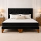 thumbnail image 2 of Cama europea Kumara 2 plazas con colchón híbrido y respaldo capitoné negro en felpa 150x190 cm, 2 of 5