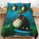 thumbnail image 1 of Juego de edredón Totoro de 3 piezas, funda nórdica, ropa de cama suave para todas las estaciones., 1 of 3