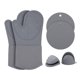 thumbnail image 1 of Juego de Guantes de Horno y Soportes para Ollas de 6 Piezas, Guantes de Cocina Resistentes al Calor con Silicona Antideslizante para Cocina Todo Gris 10.9x7.1 pulgadas, 1 of 7