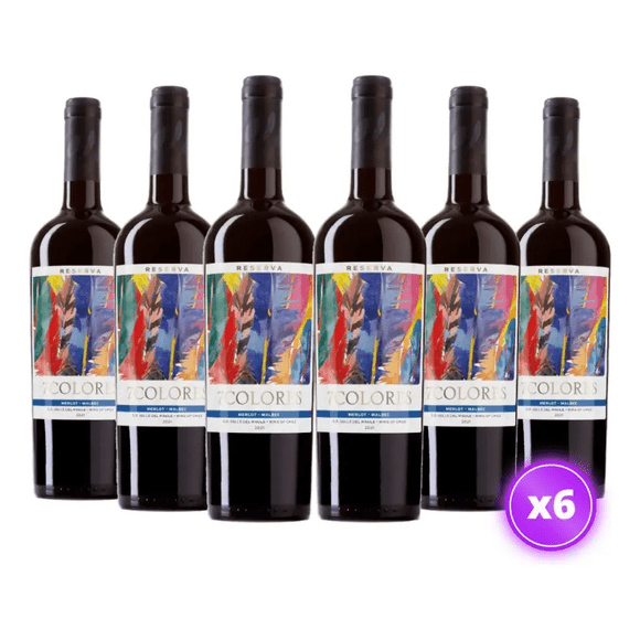 6x Vino 7 Colores Reserva - Merlot / Malbec - 750ml