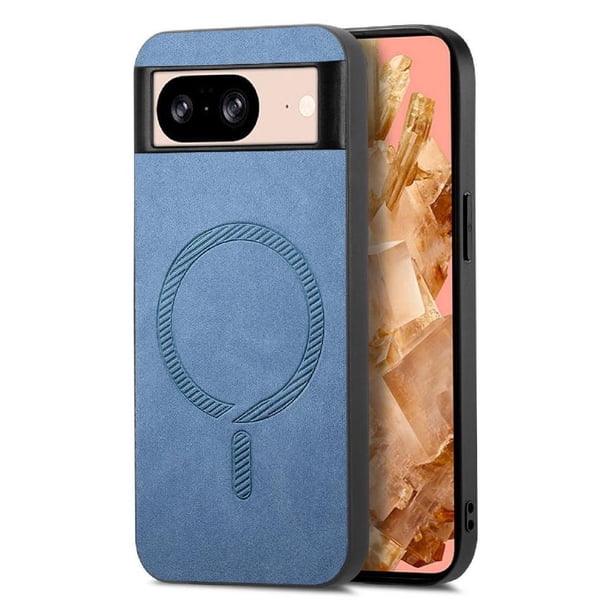 Magnetic Slim Case for Google Pixel 8A with Camera Guard & Anti-Scratch Back Blue