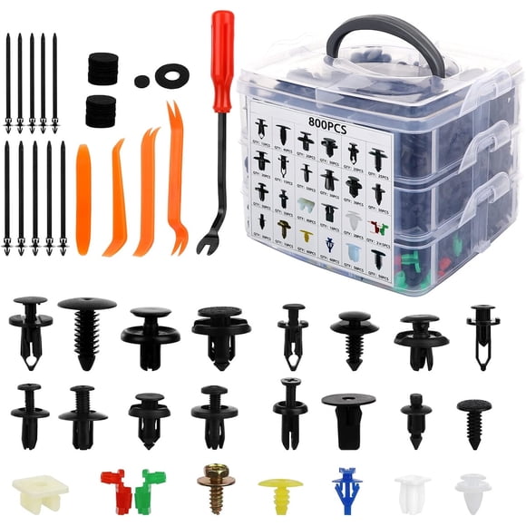 Juego de Clips Retenedores GLK de 835 Piezas Universal de Nylon