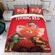 thumbnail image 4 of Turning Red Conjunto de sábanas temático, trío de piezas, cómodo y amigable con la piel, diseño único, regalo de decoración para el hogar para familiares, amigos y fans, 90 cm * 190 cm, 4 of 6