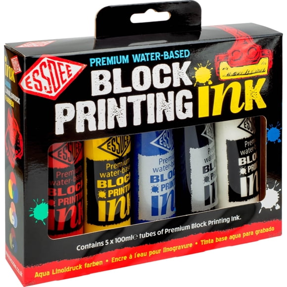 Tinta para Estampado en Bloque ESSDEE Paquete 5x100ml Colores Primarios