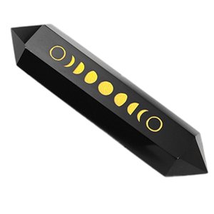 Magideal - Punto De Negra Natural Símbolo De Cambio De Talla Varita De Cristal Pulido Hexagonal 6 Decoración Facetada Ornamento