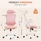 thumbnail image 2 of Silla Sweetcrispy Ergonómica de Oficina con Malla Rosa y Reposacabezas, 2 of 8