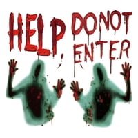 Bothyi - Bloody Handprints Zombie Halloween Gigante Para Decoración De Ventanas