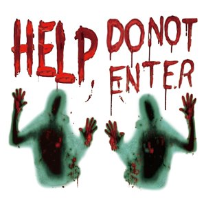 Bothyi - Bloody Handprints Zombie Halloween Gigante Para Decoración De Ventanas