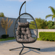 thumbnail image 4 of Reposera Colgante Silla Cojín Base Metálica Terraza Balcón, 4 of 9