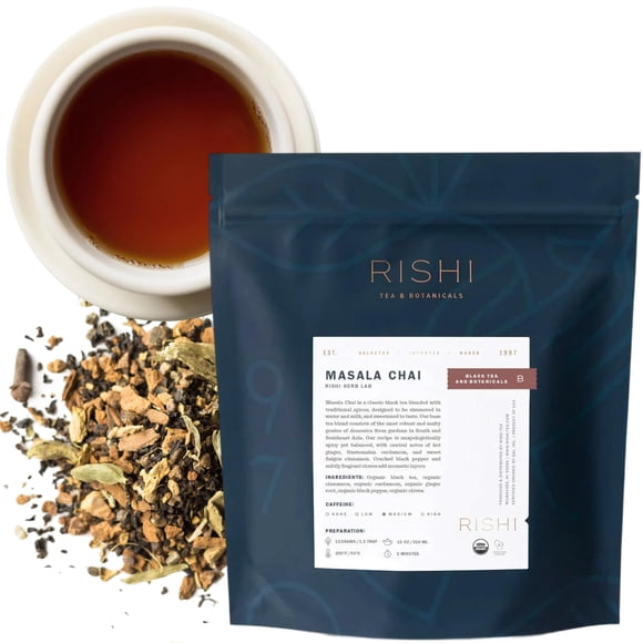 Té Rishi Masala Chai Orgánico Negro a Granel 454 g