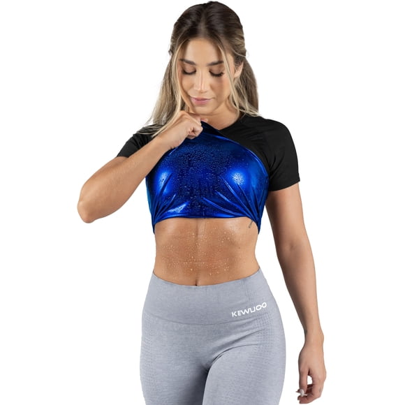 Camisa de sauna Kewlioo Heat Trapping para mujer, color negro, talla XL