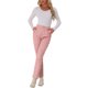 thumbnail image 2 of INSPIRE CHIC Pantalones de Tartán para Mujer con Cintura Alta Elástica, Rectos y Largos, Talla XL, Rosa, 2 of 6