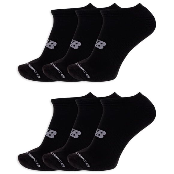 Calcetines New Balance No Show, unisex, 6 pares, negros, talla M