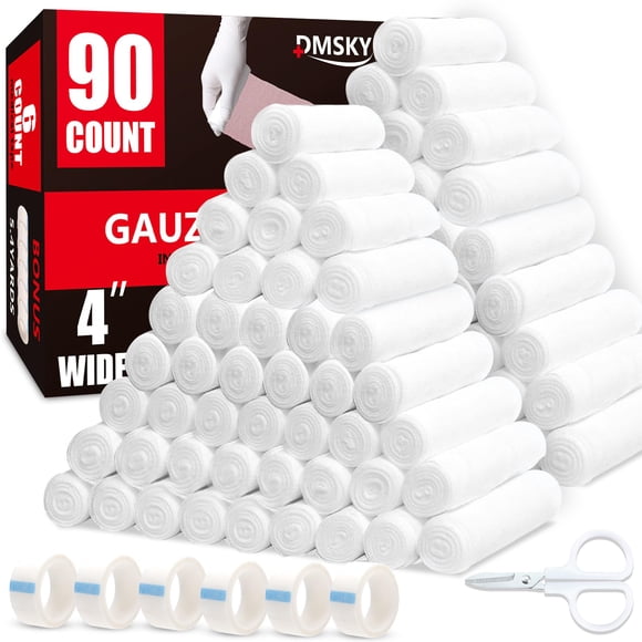 Rollos de gasa Dmsky, paquete de 90 unidades, 4 x 3,75 cm, envueltos individualmente