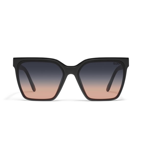 Gafas de sol QUAY Level Up cuadradas de gran tamaño color coral negro