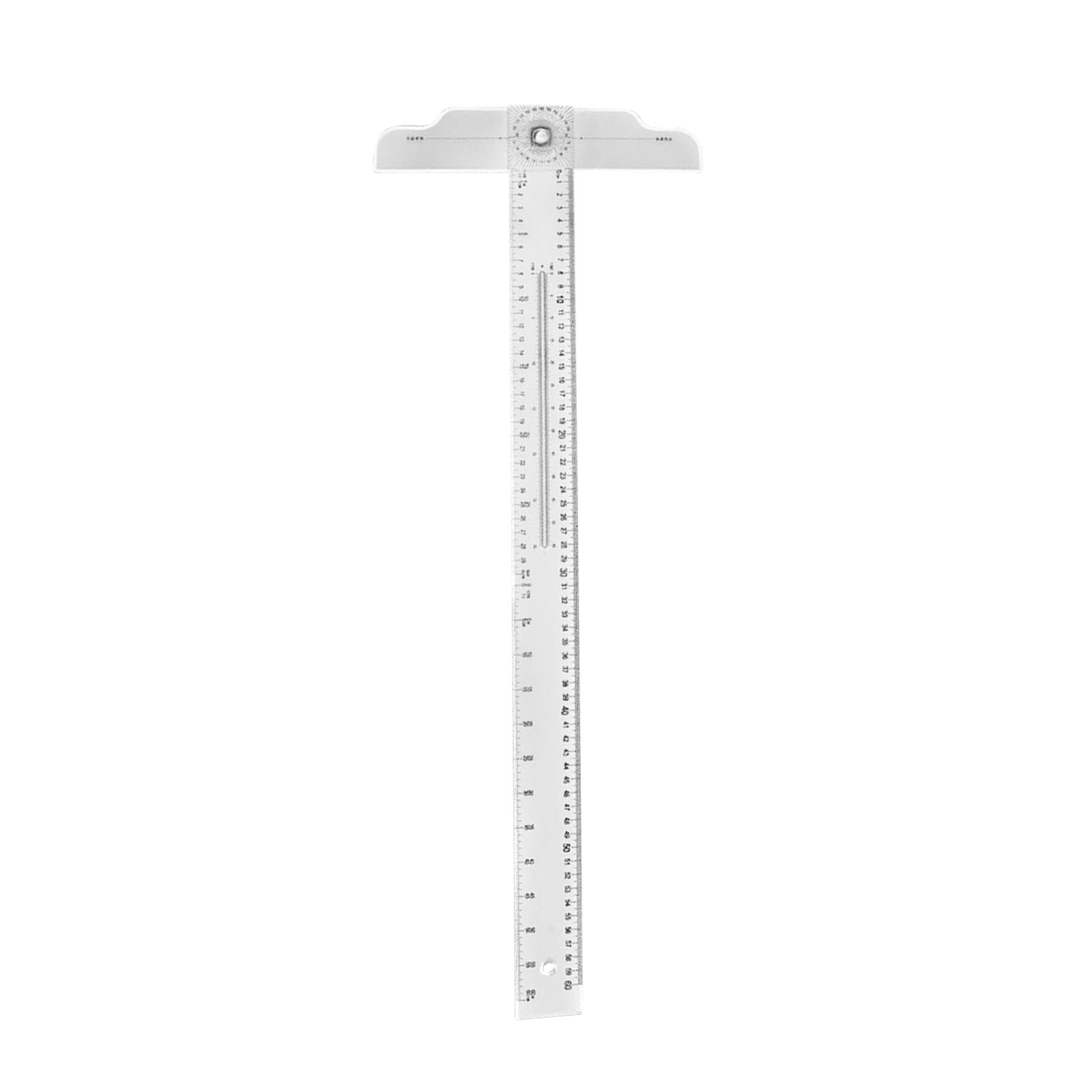 Magideal - Regla T Cuadrada Multifuncional Rotativa Regla De Ángulo Regla De Borde Herramienta De Medición Material Resistente Transparente Adecuada Para Dibujo Técnico Estudiantes Arquitectura