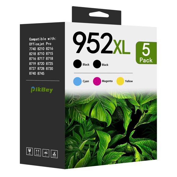 Cartuchos de tinta PikBey 952XL pack de 5 (2 negros, cian, magenta y amarillo)