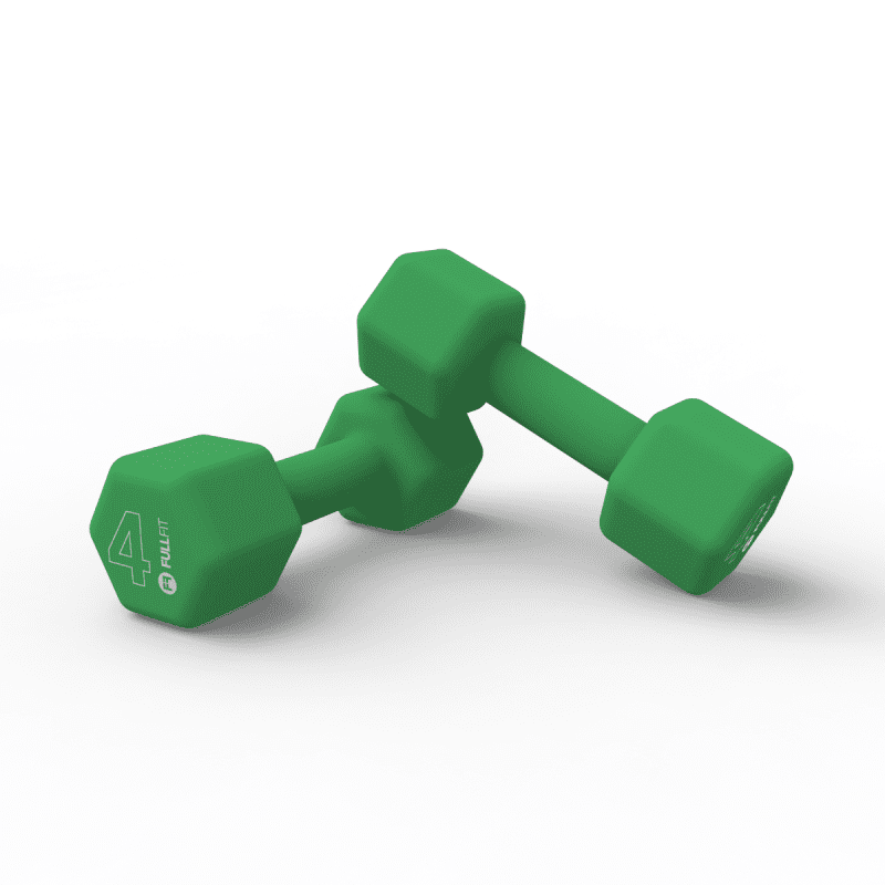 Par Mancuernas De Neopreno 4kg Verde Fullfit.