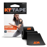 Cinta Deportiva Kt Tape Original De Algodón, 20 Tiras, Color Negro