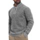 thumbnail image 4 of INSPIRE CHIC Suéter de Hombre con Cremallera Cuarto Manga Larga Cuello Simulado Pullover Suéteres M Gris Claro, 4 of 6