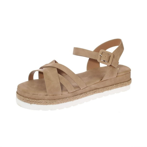 Sandalia Plataforma Khaki Vía franca