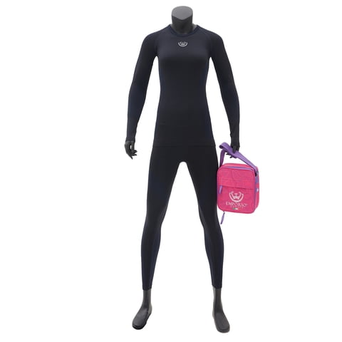 Giovacchino - Pack Camiseta Y Calza Deportiva Primera Capa Mujer+Bolso Regalo Talla Xl