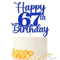 Decoración Para Tartas Kaoenla Happy 67Th Birthday 67 Años, Azul
