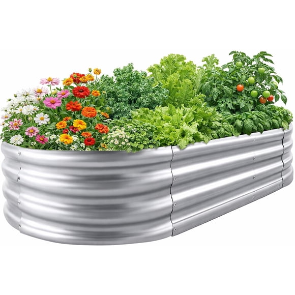 Cama de cultivo elevada Eclaron 122x61x30 cm de metal galvanizado