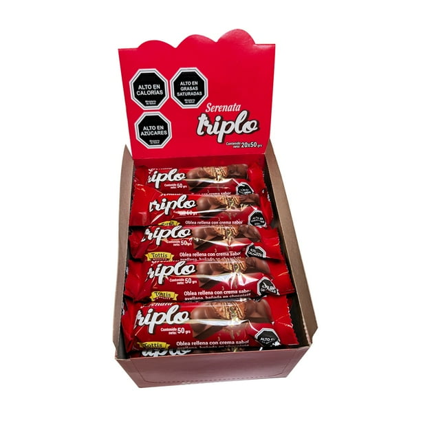 Pack 20 Unidades Triplo Chocolate De Leche Con Crema de avellanas