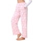 thumbnail image 4 of INSPIRE CHIC Pantalones de pijama peludos para mujer, pantalones de salón de felpa suave con patrón de estrellas y cintura elástica, XX-Large Rosa, 4 of 6